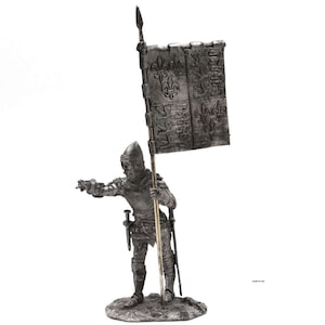 tin 54mm John Codrington. England Knight, standard-bearer of Henry V 15th century