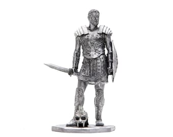 tin 75mm Rome. Gladiator. Maximus Russell Crowe 1:24 Scale Pewter Sculpture