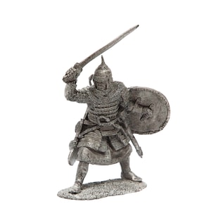 Estaño 54mm Mongolia. Guerrero mongol, siglo XIV
