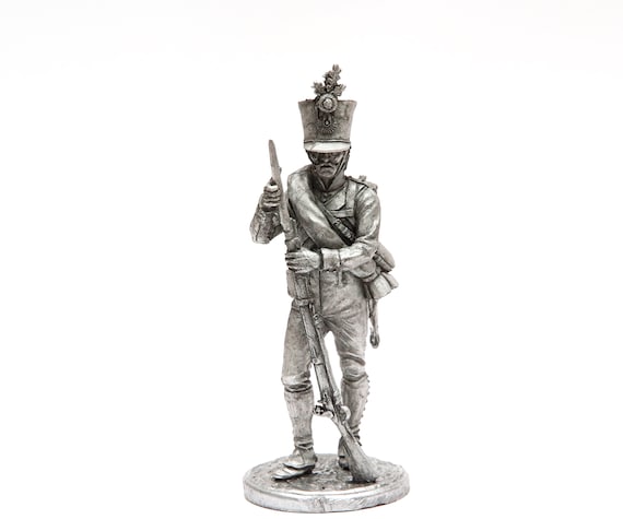 Painted Toy Soldiers Pewter Miniature Hussar Russian Army Napoleonic Wars 54mm 