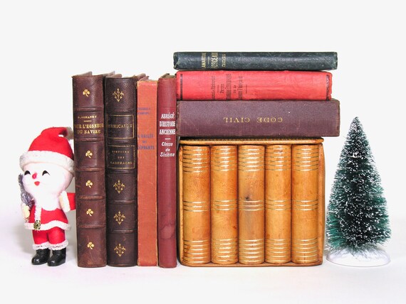 French Vintage Fake Books Box Collectible False Books Etsy