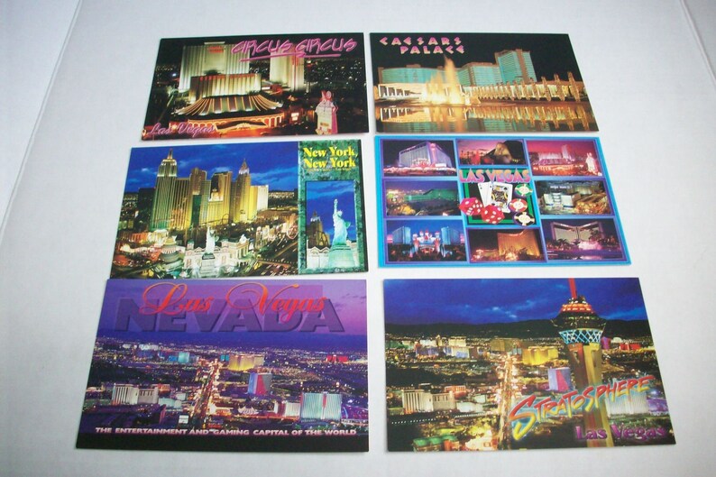 90s Las Vegas Casino Postcards Lot of 6 the Collectors Series Etsy