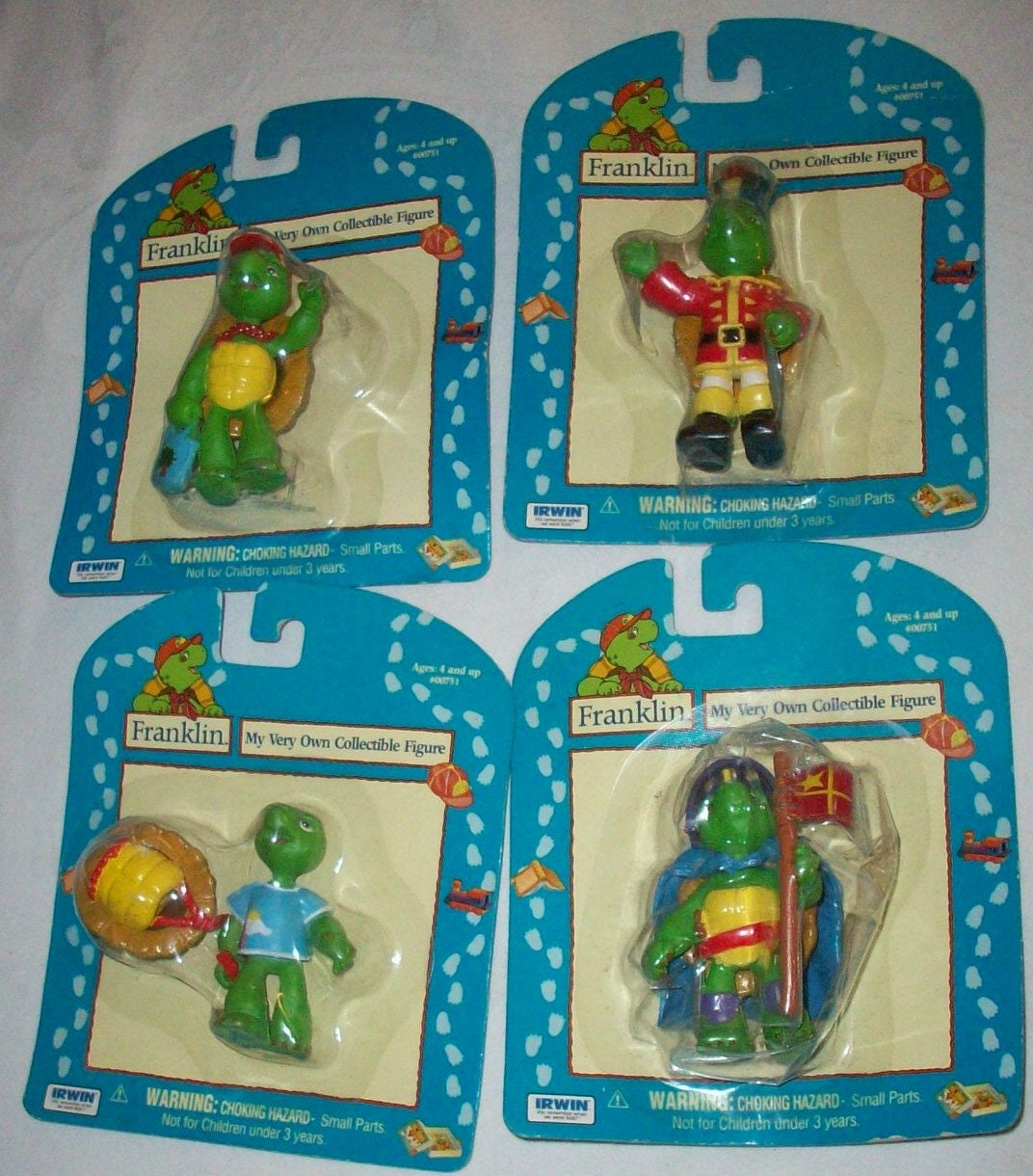 80s Franklin the Turtle PVC Toy Figures Irwin Toy 4 Different Etsy
