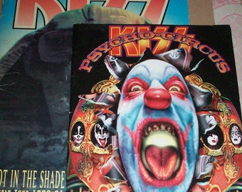 1991 Kiss Hot In The Shade concert tour program and 1999 Kiss Psycho Circus tour program