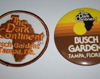 70s Busch Gardens Tampa The Dark Continent patch + botton