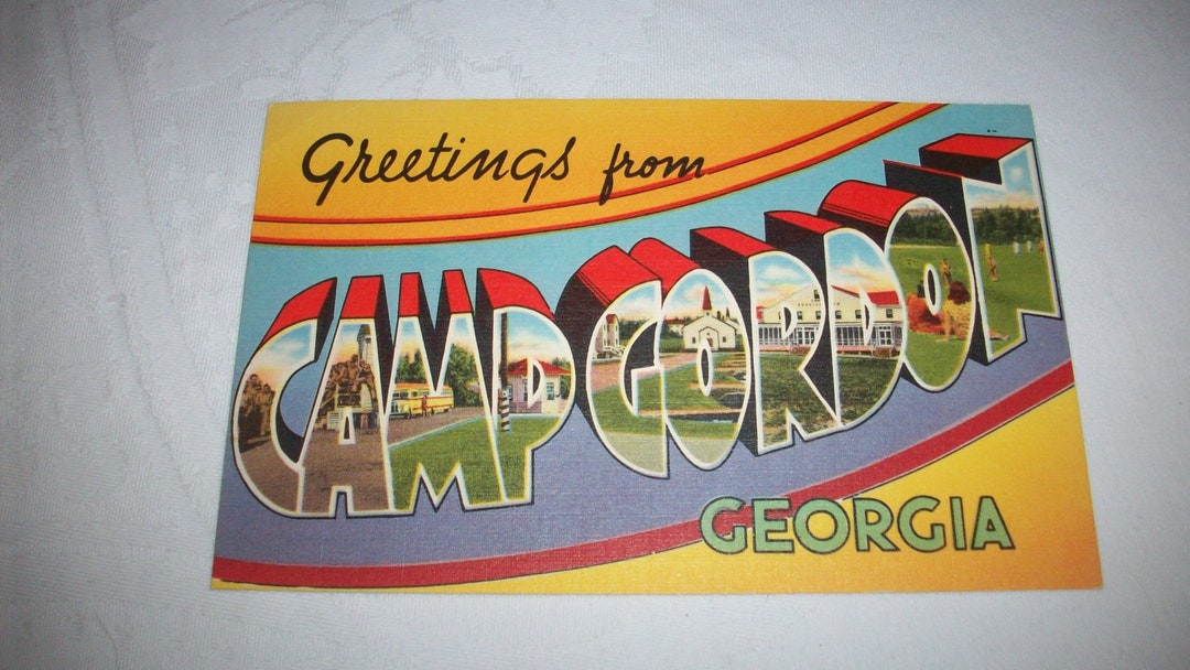 40s Large Letter Postcard Camp Gordon Etsy