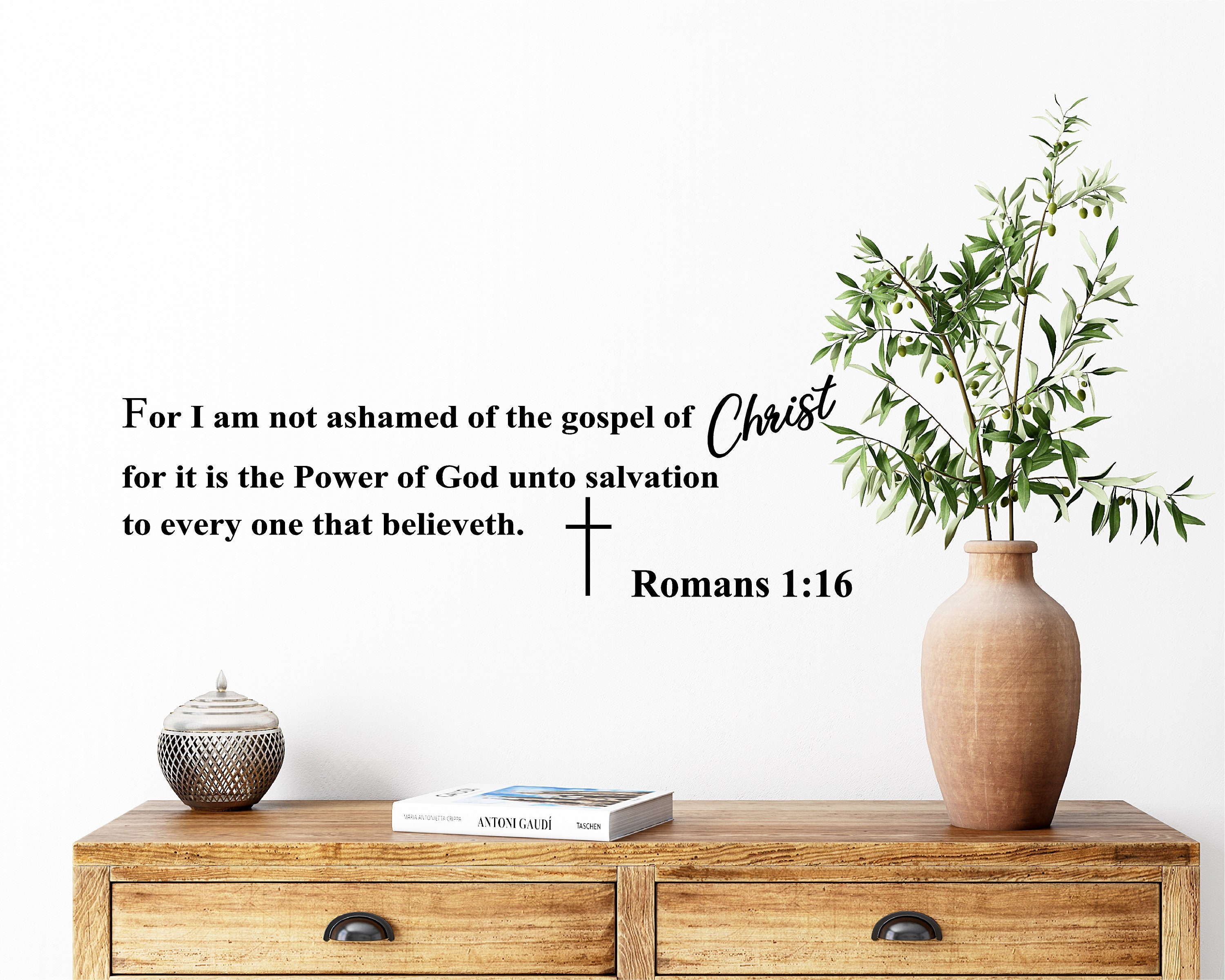 Gospel of Christ Scripture Wall Decal Romans Bible Verse Wall Decor ...