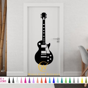 Guitar Decal, Man Cave Decor, Music Classroom Art, Music Studio Art, Music Room Decor, Unique Room Decor, Wall Art Decal