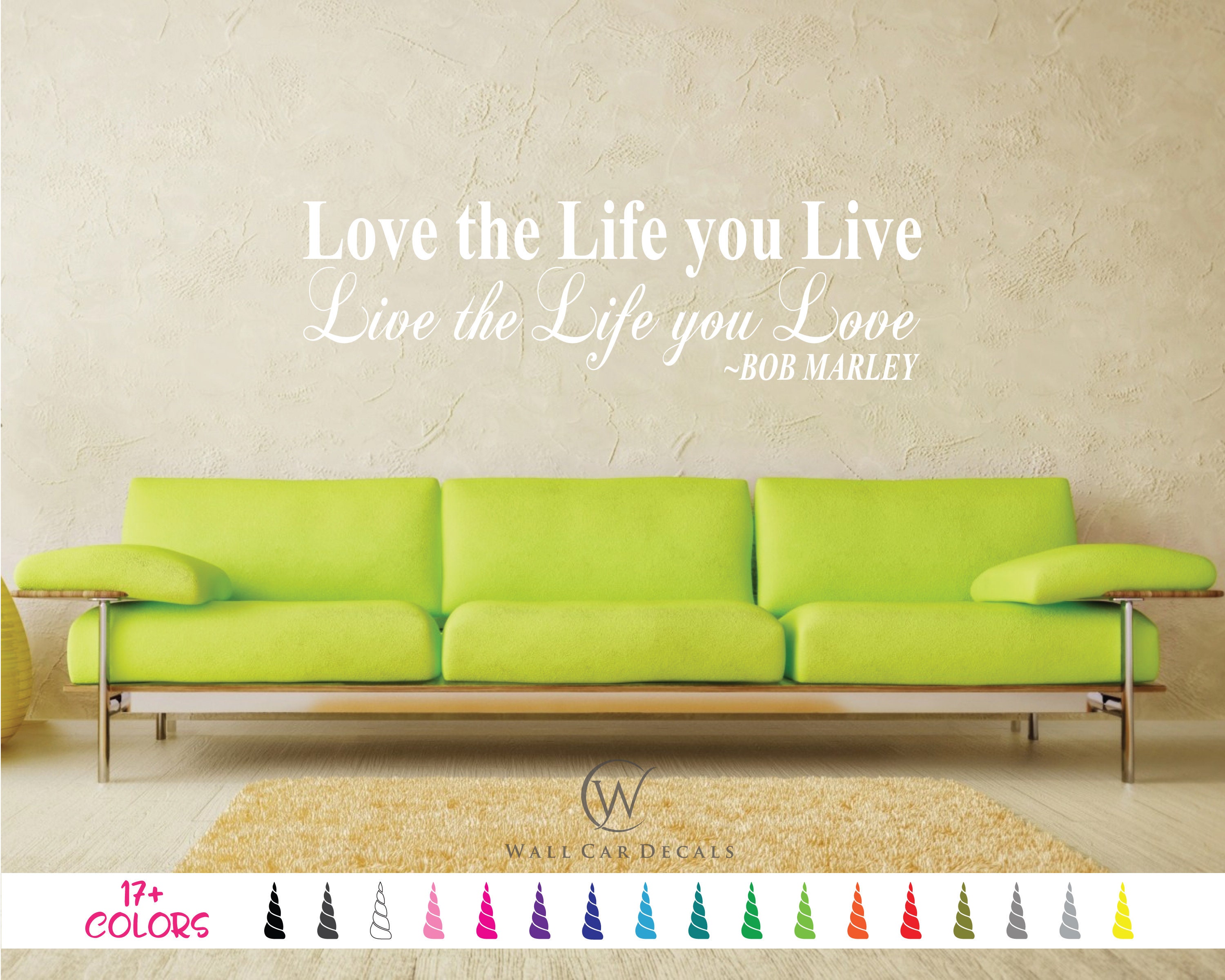 Bob Marley Wall Quote Vinyl Decal Love The Life You Live Etsy