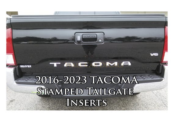 Stamped Tailgate Insert Letters Decals for 2016 17 18 2019 2020 Tacoma truck, Custom TRD Vinyl Sticker Lettering Inserts Accessories