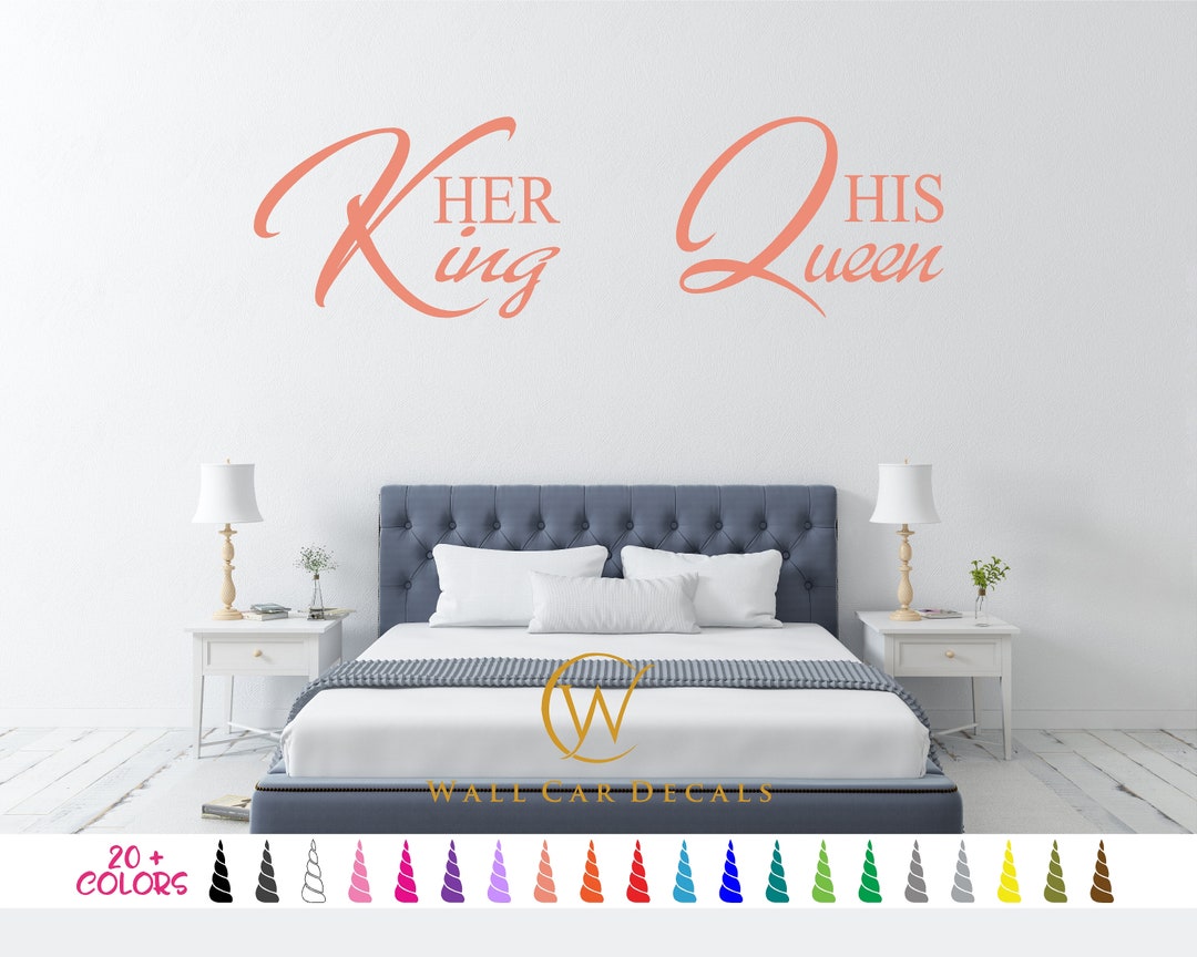 Her King His Queen Wall Quote Vinyl Decal Sticker Mirror Room Door ...