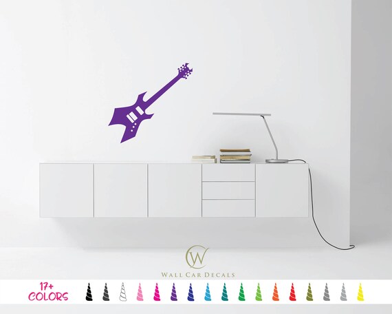 Peace love music guitare decal autocollant Décoration Mur Art Graphique couleurs différentes