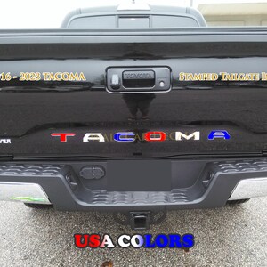 American Flag Reflective Letters For Toyota Tacoma 2016-2017 Tailgate Inserts - Glossy Finish