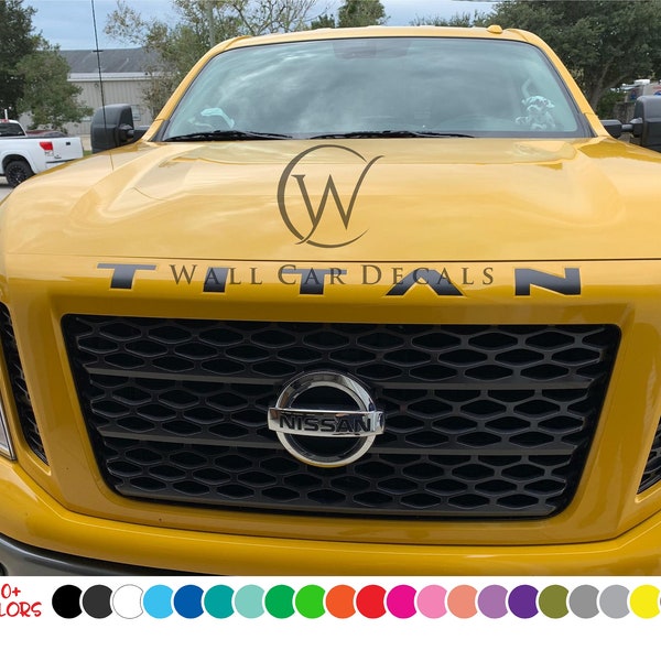 Front Stamped Grille Letter Vinyl Decal Insert for 2016-2019 Nissan Titan XD Hood - 19 Colors - Custom Accent Vinyl Sticker Inlay Inserts