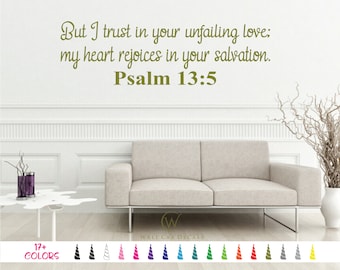 Psalm 13:5 Decal - Bible Wall Decal - Scripture Wall Decal - Christian Wall Decal - Bible Verse Decal, Scripture Decal, Religious Wall Decal