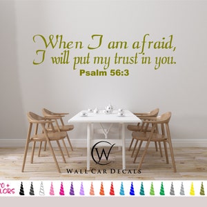 Psalm 56:3 Decal, Bible Wall Decal, Scripture Wall Decal, Christian Wall Decal, Bible Verse Decal, Scripture Decal, Religious Wall Decal art