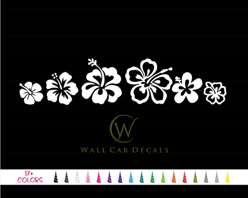Hibiscus Flower Vinyl Decals Hawaiian Wall Decal Home Etsy