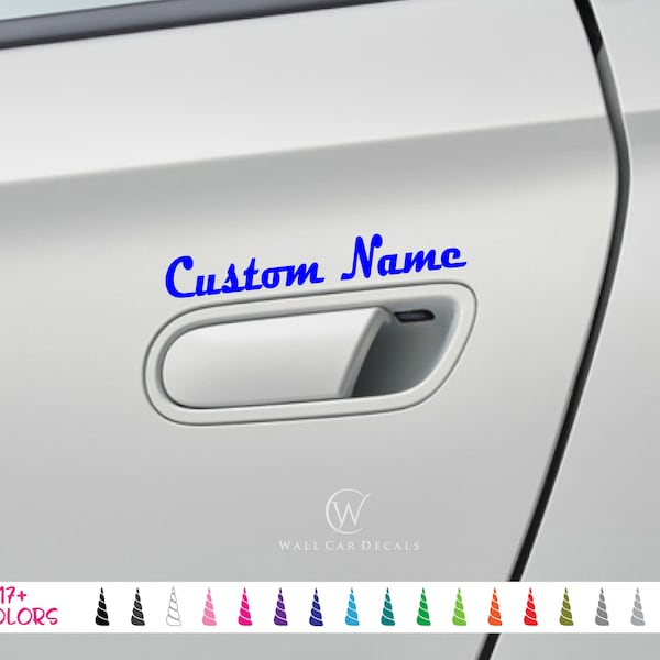 Custom Name Vinyl Decal Personalized Car Window Windshield Text Sticker Letters Numbers Words Door Handle Bicycle Business Nickname