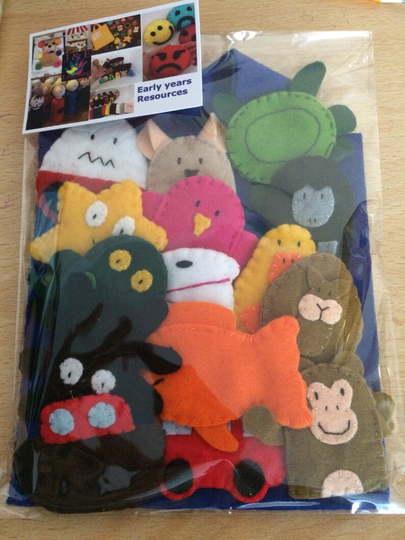 Finger puppet song bag / nursery rhyme bag / teaching resource Etsy