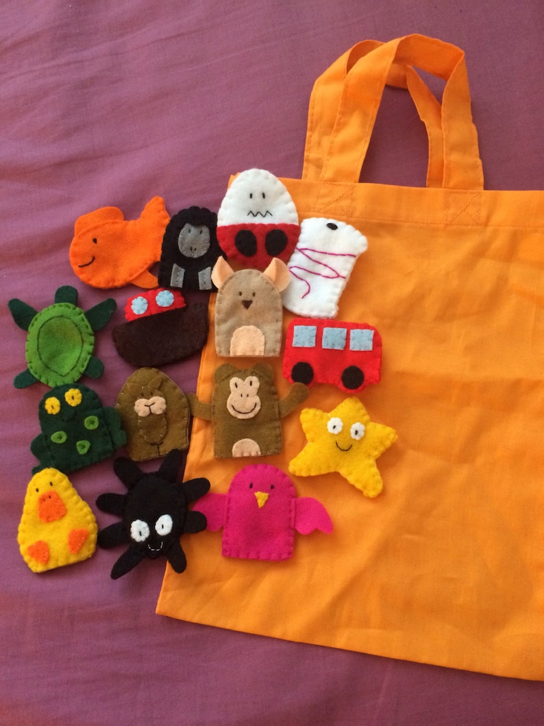Finger puppet song bag / nursery rhyme bag / teaching resource Etsy