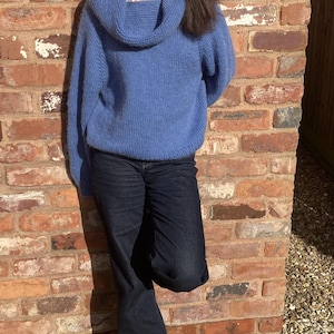 Grof gebreid coltruipatroon direct downloaden, handgebreide pullover-tutorial, cadeau voor haar plus maat