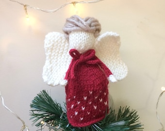 Knitted Angel Christmas Tree Topper Pattern (PDF)