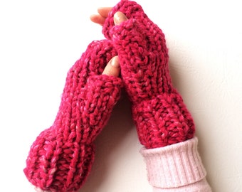 Fingerless mittens, Knitting pattern, Instant download, mitts knitting pattern, PDF, chunky, gift for her, DIY, fingerless gloves