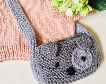Molde para bolsa de cachorro tricotada: Bolsa transversal infantil (molde em PDF)