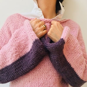 Schnittmuster: Handgestrickter grobstrick Pullover (PDF Download)