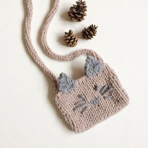 Katzenumhängetasche Osterkörbchen, Strickmuster, Mädchen Geldbörse, Taschenmuster, Mädchen Geburtstag, Crossbody-Muster, Katzentasche, PDF zum Selbermachen