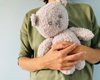 Teddy bear knitting pattern instant download,  bear softies toy baby shower gift, toy knitting pattern easy baby gift