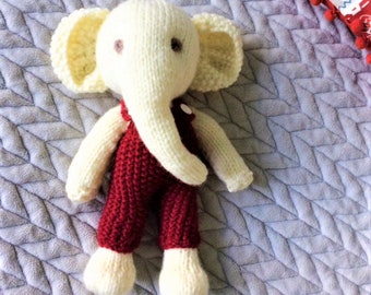 Elephant Toy Knitting Pattern: Soft Knit Animal (PDF)