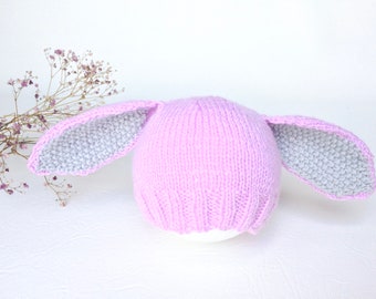 baby hat pattern, PDF, cute, bunny hat, baby shower gift, pattern for beginner, handmade, newborn gift