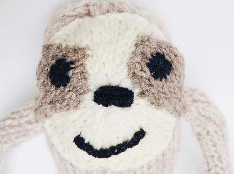 Knitting pattern, sloth, toy knitting pattern, softies, baby shower gift, do it yourself, PDF, handmade, knit toy pattern image 2