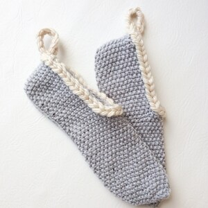 Knitted day slippers, Knitting pattern, gift for teens, beginner pattern, PDF, gift for her, DIY, unisex slippers image 3