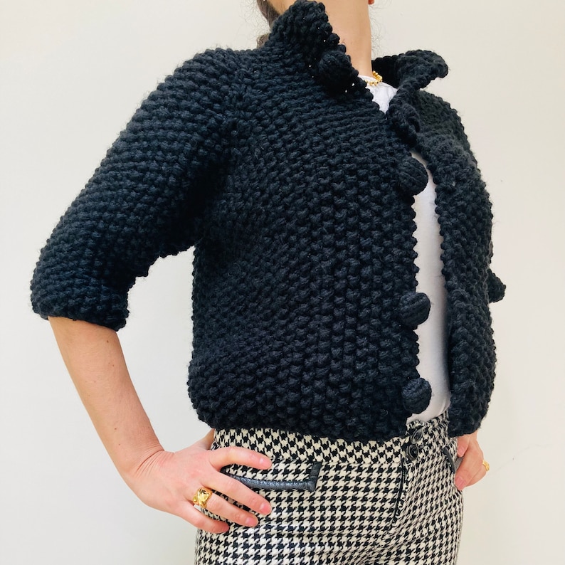 Chunky Knit Jacket Pattern Instant Download Hand Knitted Etsy