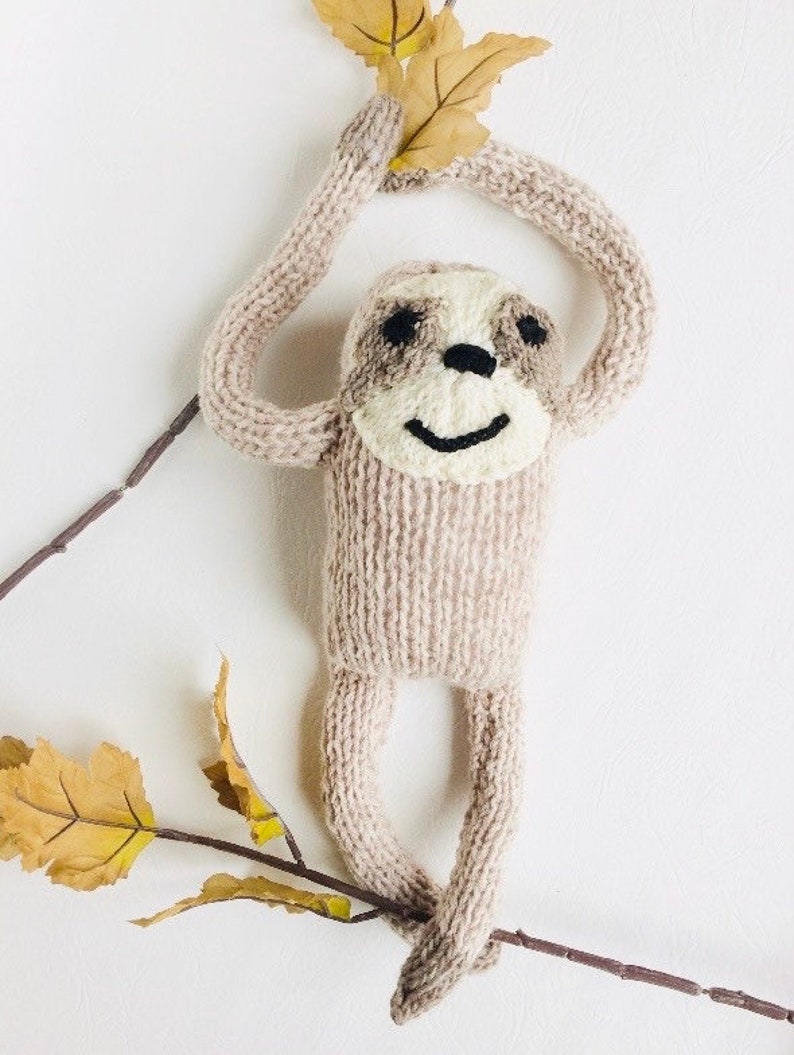 Knitting pattern, sloth, toy knitting pattern, softies, baby shower gift, do it yourself, PDF, handmade, knit toy pattern image 5