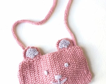 Shoulder bag Easter bunny basket knitting pattern, girl gift, bag pattern, girl birthday, crossbody pattern, rabbit purse, do it yourself
