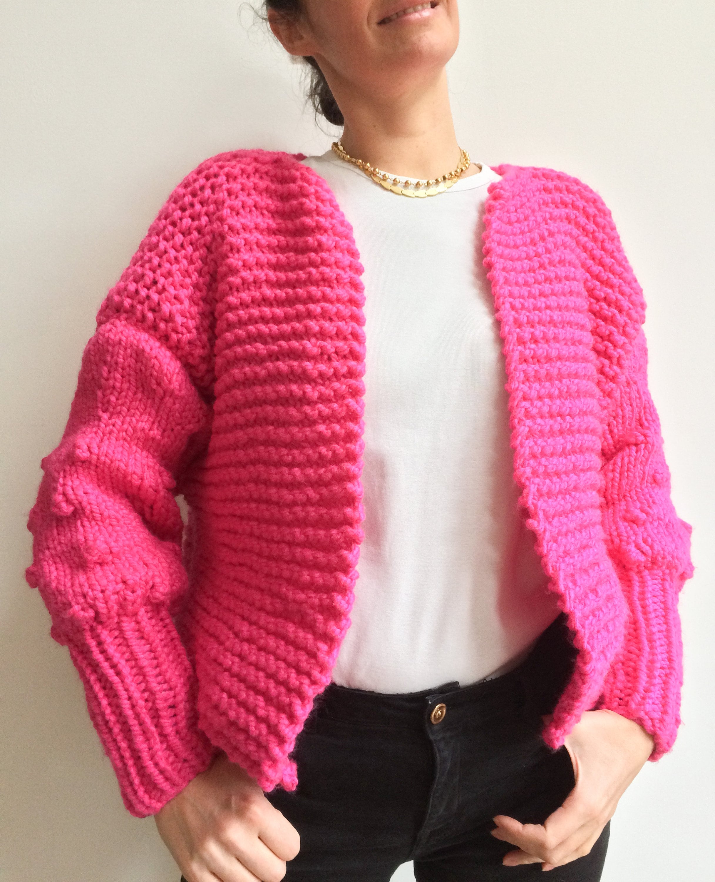 Super Chunky Knit Cardigan Pattern Instant Download, Hand Knitted