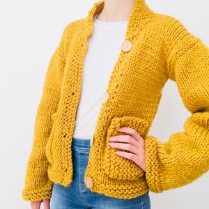 Chunky cardigan pattern, sweater pattern knit, cardigan pattern, knitting pattern, grandad chunky cardi, easy pattern, instant download