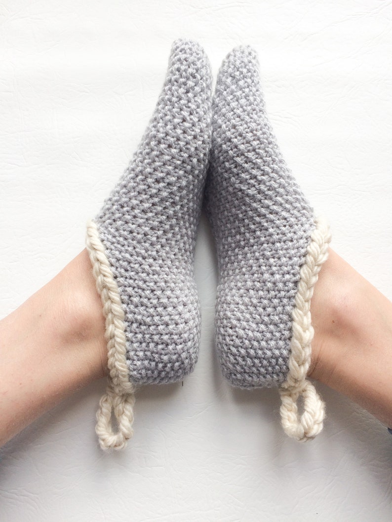 Knitted day slippers, Knitting pattern, gift for teens, beginner pattern, PDF, gift for her, DIY, unisex slippers image 8