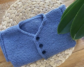 Knit Baby Cardigan Pattern: Alpaca Blend, Sizes 0-36 Months (PDF)