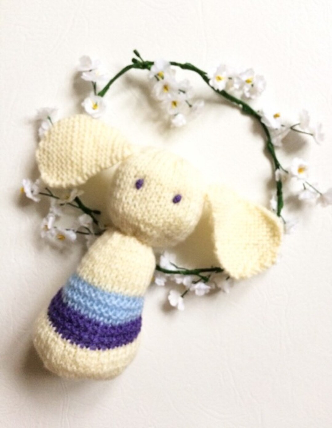 Bunny, Knitting Pattern, Baby Rattle, Instant Download, Baby Shower ...