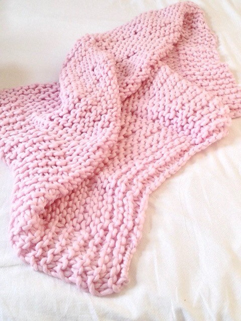 Baby Blanket Pattern, DIY, Chunky Knit Blanket Knitting Pattern, Super