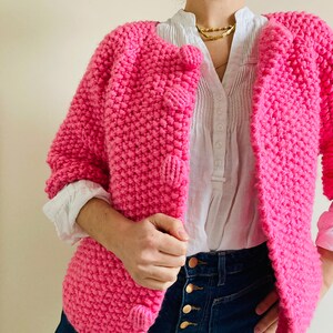 Chunky Knit Jacket Pattern Instant Download, Hand Knitted Cardigan Easy ...