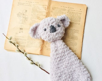 Baby comfort koala blanket baby shower gift, knitting pattern kids softies do it yourself, knit toy pattern koala comforter