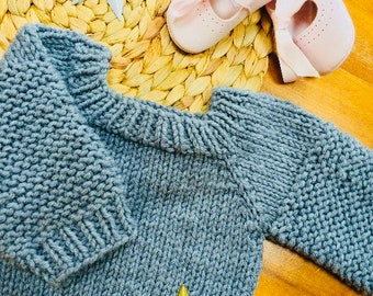 Hand knit pullover knit baby clothes / baby sweater pattern knit kid jumper / knitting pattern unisex baby clothes PDF / baby shower gift