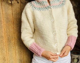 Super Chunky Knit Cardigan Pattern: Hand-Knitted Ski Sweater (PDF Download)