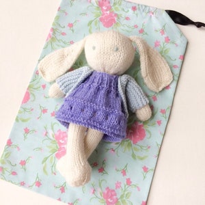 Bunny pattern in a dress, knitted animal toy pattern, new baby gift, DIY, PDF