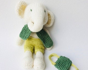 Knitting pattern, elephant, toy knitting pattern, softies, baby shower gift, do it yourself, PDF, handmade, knit toy pattern